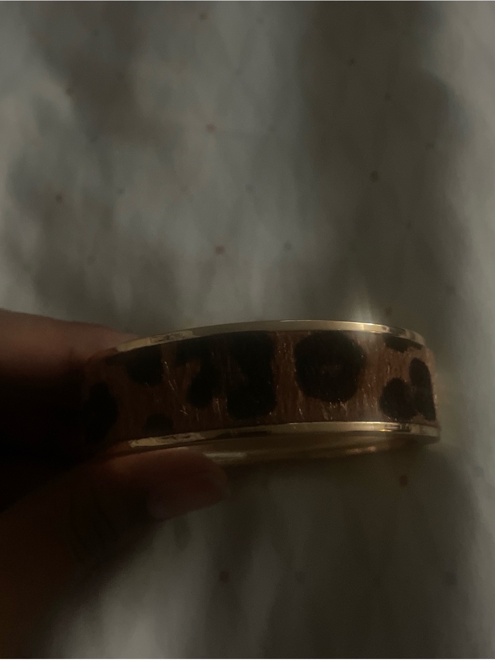 Leopard Print Gold-Tone Cuff Bracelet - Women Accessories